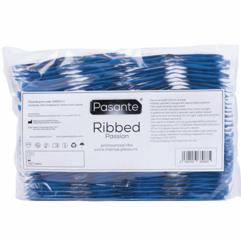 Pasante - ribbed passion preservativos bolsa 144 unidades Pasante - ribbed passion preservativos bolsa 144 unidades