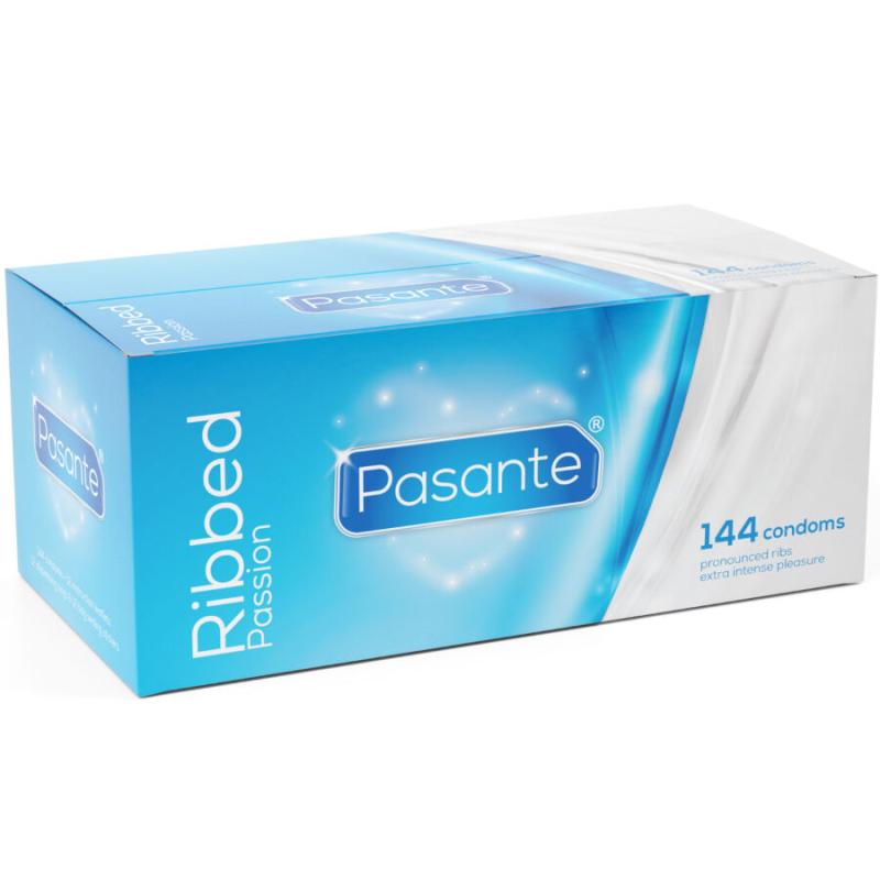 Pasante - ribbed passion preservativos caja 144 unidades Pasante - ribbed passion preservativos caja 144 unidades