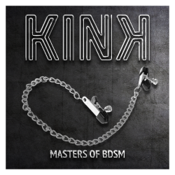 Kink - pinzas para pezones planas negro con cadena plateado 34 cm