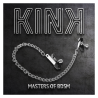 Pinzas Kink planas negras con cadena, imagen con el logo Kink
