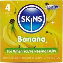 Skins - preservativos premium sabor plátano pack 4