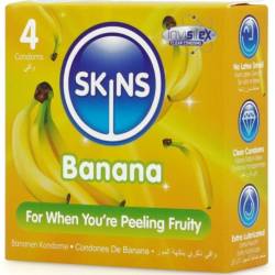 Skins - preservativos premium sabor plátano pack 4 - - 2