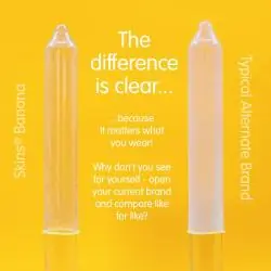 Skins - preservativos premium sabor plátano pack 4 Skins - preservativos premium sabor plátano pack 4