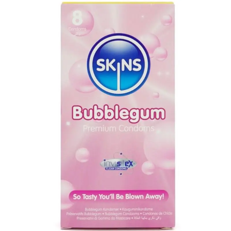 Skins - preservativos premium sabor chicle pack 8 Skins - preservativos premium sabor chicle pack 8