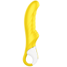 Satisfyer Yummy Sunshine amarillo con base blanca, de frente