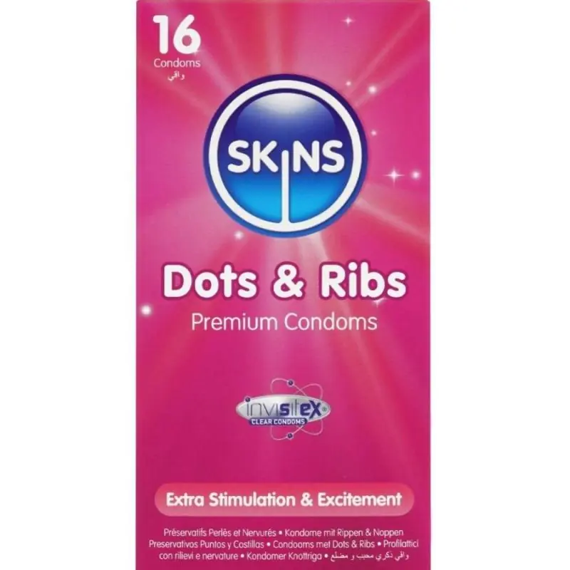 Skins - dots & ribs preservativos premium pack 16 Skins - dots & ribs preservativos premium pack 16