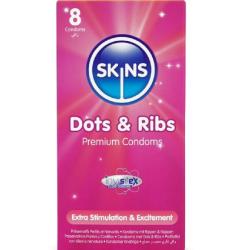 Skins - dots & ribs preservativos premium pack 8