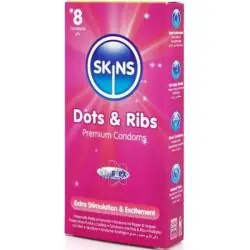 Skins - dots & ribs preservativos premium pack 8 Skins - dots & ribs preservativos premium pack 8
