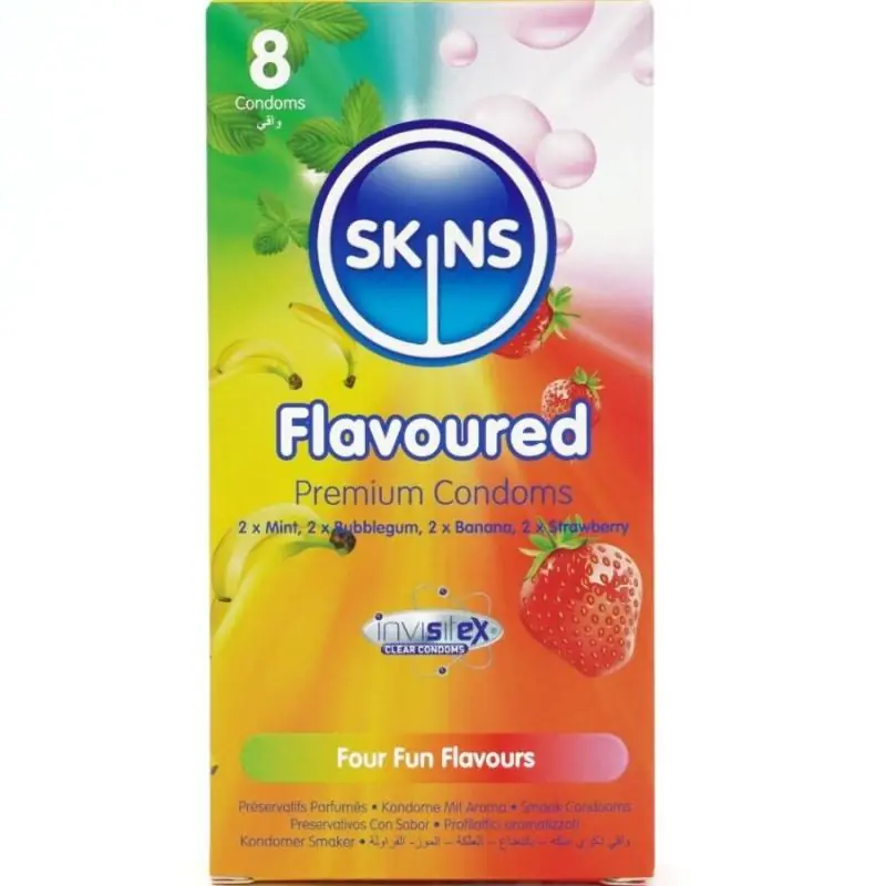 Skins - multi sabores preservativos premium pack 8 Skins - multi sabores preservativos premium pack 8