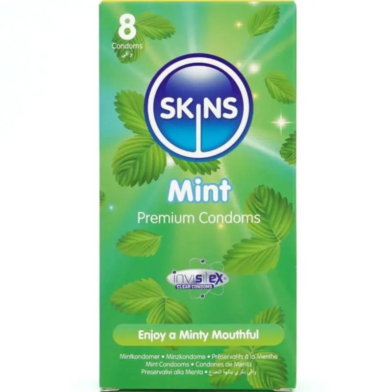 Skins - preservativos premium sabor menta pack 8 Skins - preservativos premium sabor menta pack 8