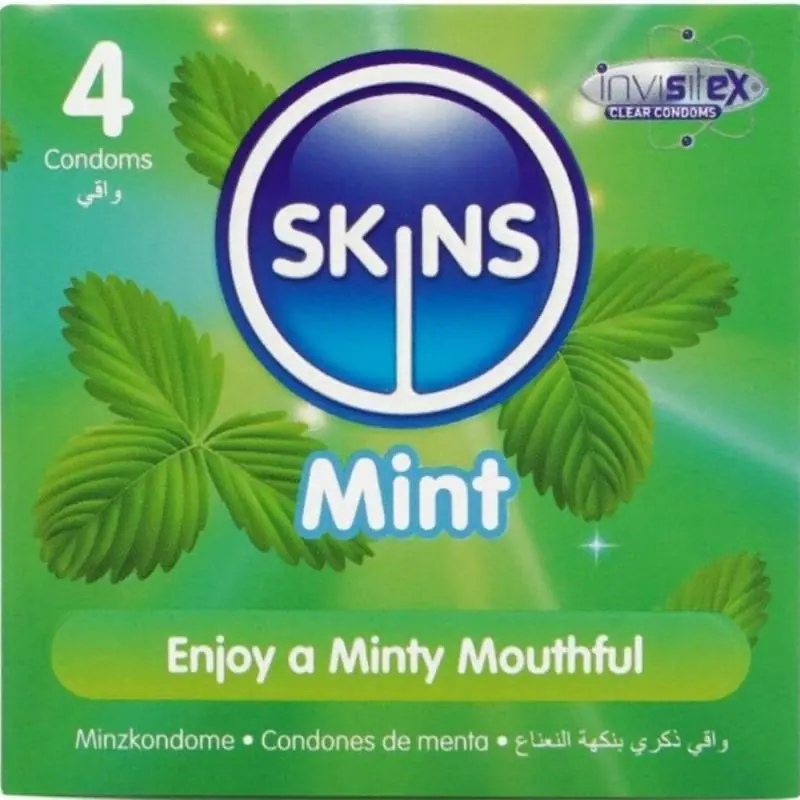 Skins - preservativos premium sabor menta pack 4 Skins - preservativos premium sabor menta pack 4