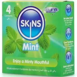 Skins - preservativos premium sabor menta pack 4 Skins - preservativos premium sabor menta pack 4