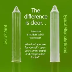 Skins - preservativos premium sabor menta pack 4 Skins - preservativos premium sabor menta pack 4