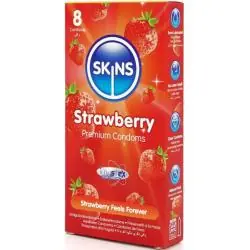 Skins - preservativos premium sabor fresa pack 8 Skins - preservativos premium sabor fresa pack 8