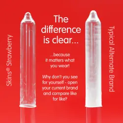 Skins - preservativos premium sabor fresa pack 8 Skins - preservativos premium sabor fresa pack 8