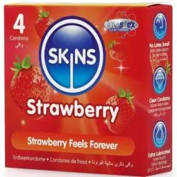 Skins - preservativos premium sabor fresa pack 4 Skins - preservativos premium sabor fresa pack 4