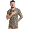 Camiseta Anais Men Mercury con estampado de leopardo: vista frontal en modelo