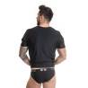 Vista trasera de la camiseta negra Anais Men Petrol sobre modelo
