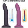 Dildo Mythology Duman Mystic L en morado y en rosa, según la temperatura