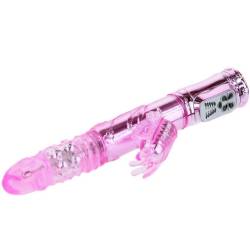 Vibrador recargable con rotacion y estimulador throbbing butterfly - 2