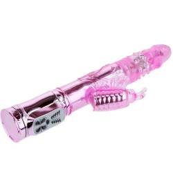Vibrador recargable con rotacion y estimulador throbbing butterfly - 3