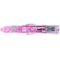 Vibrador recargable con rotacion y estimulador throbbing butterfly - 4