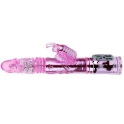 Vibrador recargable con rotacion y estimulador throbbing butterfly - 5