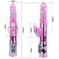 Vibrador recargable con rotacion y estimulador throbbing butterfly - 6