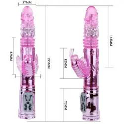 Baile - vibrador recargable con rotacion y estimulador throbbing butterf