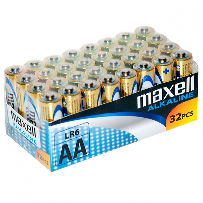 Maxell pila alcalina aa lr6 pack*32 pilas