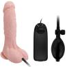 Baile dildo realista hinchable con vibración, con mando y pera de inflado
