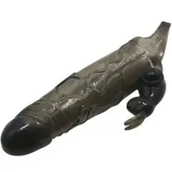 Baile - brave man funda realistica pene con rabbit 16.5 cm negro