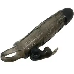 Baile - brave man funda realistica pene con rabbit 16.5 cm negro