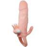 Brave man funda pene anal y clitoris vibrador 16.5 cm natural - 2