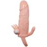 Brave man funda pene anal y clitoris vibrador 16.5 cm natural - 4