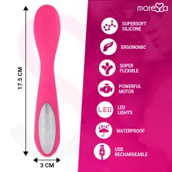 Moressa - druso masajeador duo punto g y suero pelvico premium silicone recargable