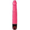 Vibrador rosa Baile con relieves y base negra, vista frontal
