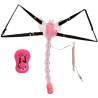 Butterfly strap-on rosa de Baile con su mando
