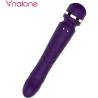 Nalone Yoni, masajeador de doble cabezal morado, vista inclinada