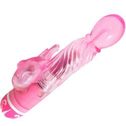 Baile vibrador multivelocidad con estimulador rosa - - 2