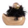 Pato vibrador I Rub My Duckie Paris dorado con boa negra