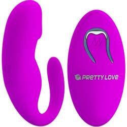 Vibrador Pretty Love en forma de C, vista en diagonal