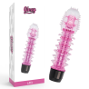 Vibrador jelly Glossy Axel rosa con su caja