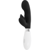 Vibrador rabbit Glossy Elvis negro en otra posición