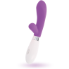 Vibrador rabbit Glossy Jackson lila visto de lado