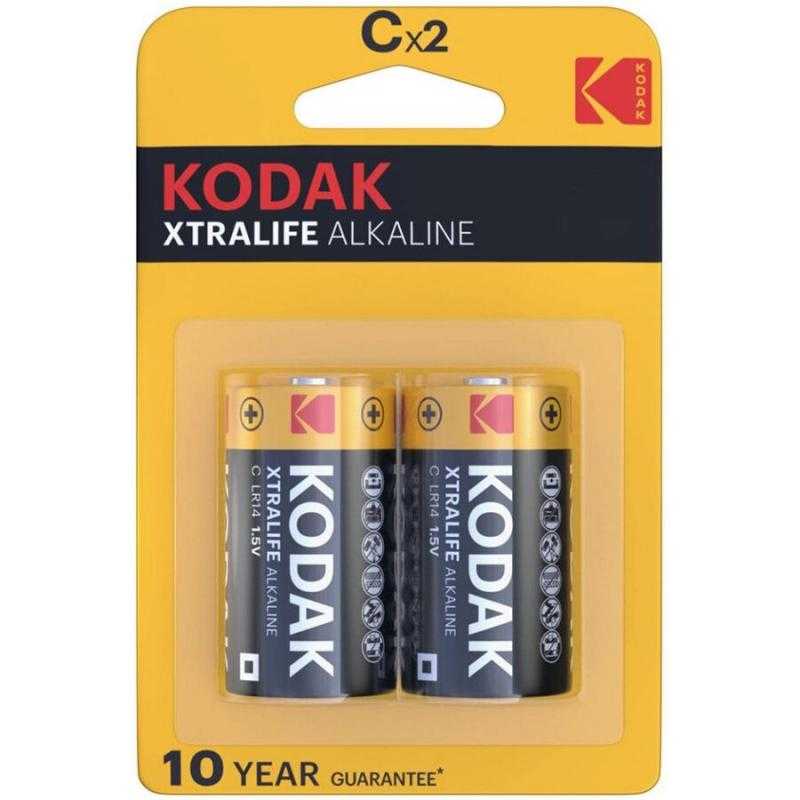 Kodak xtralife pilas alcalinas c x 2 unds