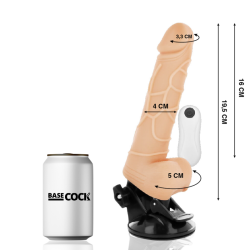 Basecock - vibrador realistico control remoto con testiculos 19.5cm - - 13