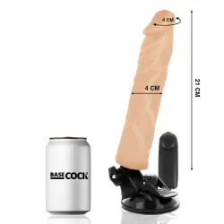 Basecock - vibrador realístico control remoto natural 21 cm -o- 4 cm