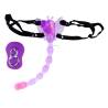 Butterfly strap-on lila de Baile con su mando