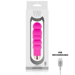 Dolce vita - vibrador recargable six rosa 7 velocidades